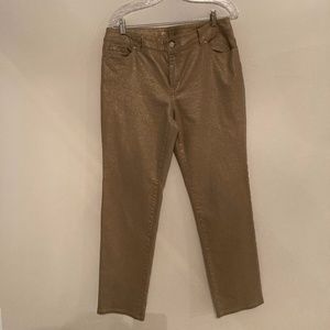 JEANS BY CHICO’S / PLATINUM / GOLD METALLIC / SIZE 1.5